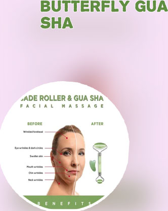 Gua sha stone butterfly