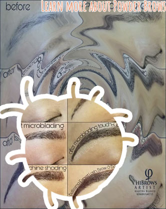 Powder shading eyebrow tattoo